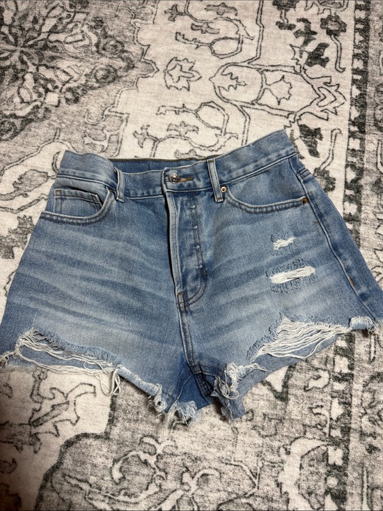 PacSun Pants - PacSun Light Blue High-Rise Distressed Denim Shorts